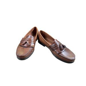 Nunn Bush Mens Brown Leather Tassel Loafers SlipOn Size 10M Dress Shoes SKU 8564